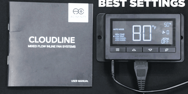 AC Infinity CLOUDLINE inline fan controller display in the HWGrow setup guide