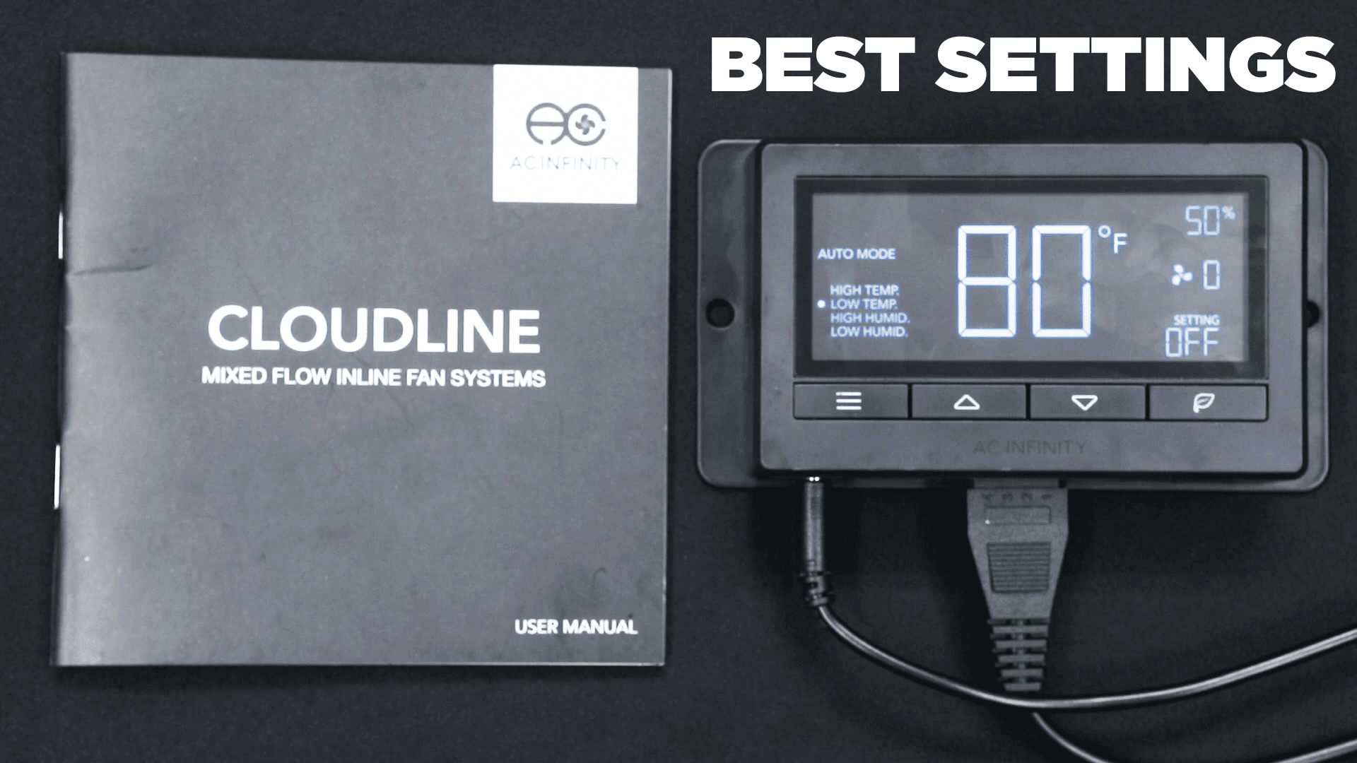 AC Infinity CLOUDLINE inline fan controller shown in the HWGrow setup guide
