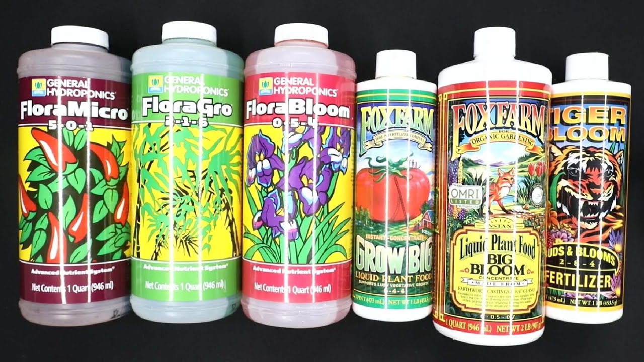 General Hydroponics FloraSeries Micro Gro and Bloom bottles in the HWGrow comparison