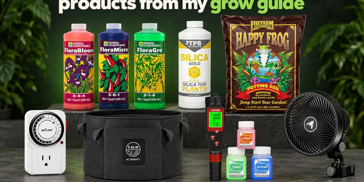 Products from my grow guide, an illustrated product collection