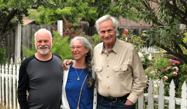William Texier, Noucetta Kehdi and Lawrence Brooke together outdoors